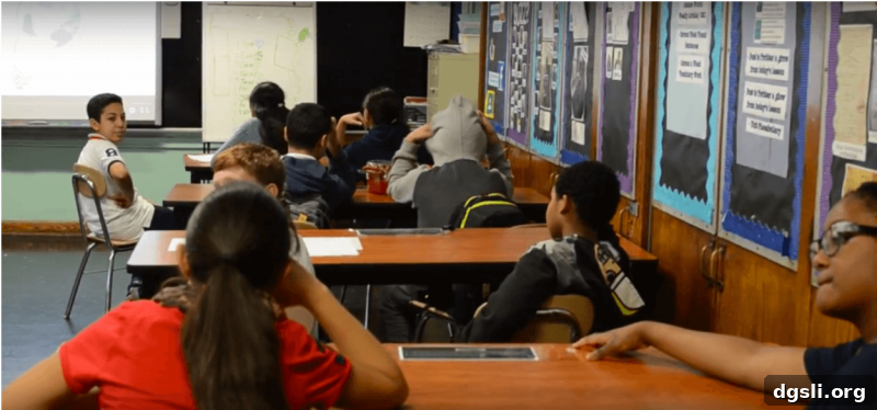 A static classroom environment traditionally found in NYC public schools.