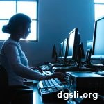 young woman in computer lab