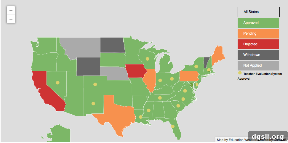 What Replaced No Child Left Behind? Every Student Succeeds Act 2 NCLB waivers state-by-state map